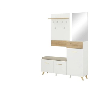 Kompaktgarderobe  Cadria ¦ weiß ¦ Maße (cm): B: 141 H: 189,5 T: 35.0