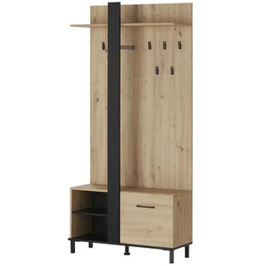 Kompaktgarderobe  Frenten ¦ holzfarben ¦ Maße (cm): B: 89,5 H: 191 T: 33.0