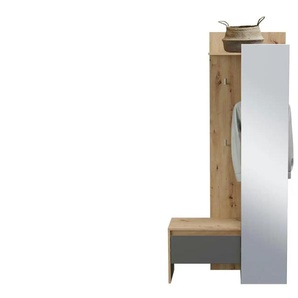 Kompaktgarderobe  Torino ¦ grau ¦ Maße (cm): B: 90 H: 189 T: 39.0