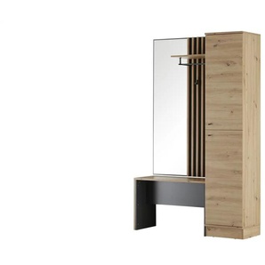 Kompaktgarderobe  Harmony ¦ holzfarben ¦ Maße (cm): B: 122 H: 190 T: 37.0