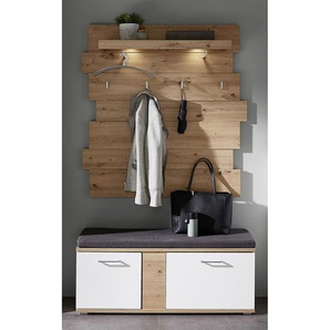 Kompaktgarderobe 120 x 175 x 38cm Weiß