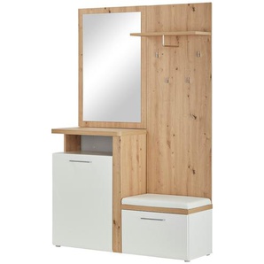 Kompaktgarderobe  Rovato ¦ holzfarben ¦ Maße (cm): B: 128,8 H: 201 T: 43.4