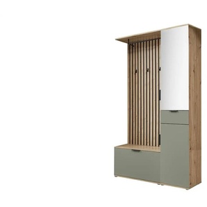 Kompaktgarderobe  Rovereto ¦ grün ¦ Maße (cm): B: 122 H: 195 T: 35.0