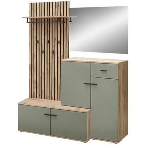 Kompaktgarderobe  Rovereto ¦ grün ¦ Maße (cm): B: 148 H: 199 T: 38.0