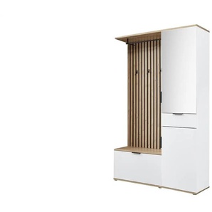 Kompaktgarderobe  Rovereto ¦ weiß ¦ Maße (cm): B: 122 H: 195 T: 35.0