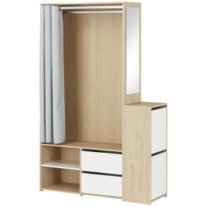Kompaktgarderobe  Trevisago ¦ holzfarben ¦ Maße (cm): B: 128,1 H: 197,5 T: 40.25
