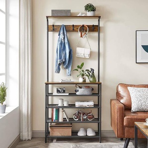 Kompaktgarderobe Wellsville II 80 x 184 x 32cm Braun