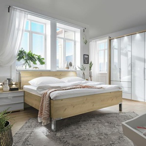 Komplett-Schlafzimmer, 4-teilig  Beda - weiß - Materialmix | Möbel Kraft