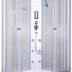 Komplettdusche SANOTECHNIK Komplettduschkabine Duschkabinen Gr. B/H/T: 90 cm x 205 cm x 90 cm, ohne Antikalk-Versiegelung, weiß (chrom) Duschen