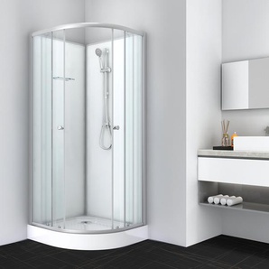 Komplettdusche SANOTECHNIK Komplettduschkabine OCEAN, weiß (silber matt), B:80cm H:203cm T:80cm, Duschkabinen, Höhe: 203cm