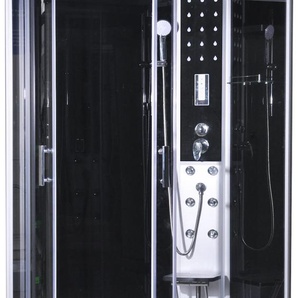 Komplettdusche SANOTECHNIK Komplettduschkabine VARIO rechts Duschkabinen Gr. B/H/T: 120 cm x 215 cm x 80 cm, ohne Antikalk-Versiegelung, schwarz (silber matt) Duschen