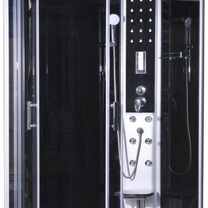 Komplettdusche SANOTECHNIK Komplettduschkabine VARIO rechts Duschkabinen Gr. B/H/T: 120 cm x 215 cm x 80 cm, ohne Antikalk-Versiegelung, schwarz (silber matt) Duschen Maße: 80x120x215cm