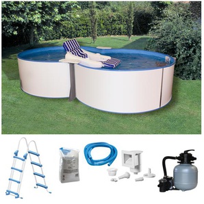 Achtformpool KONIFERA Jamaika II Schwimmbecken Gr. B/H/L: Breite 320 cm x Höhe 120 cm x Länge 525 cm, 16000 l, weiß Achtformpools 5-tlg., BxLxH: 320x525x120 cm