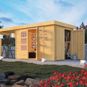 Gartenhaus KONIFERA Ostsee 3 Gartenhäuser Gr. ohne Fußboden, ohne Dacheindeckung, beige (naturbelassen) Gartenhäuser aus Holz