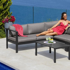 KONIFERA Gartenlounge-Set Dubai, (14 tlg.), Ecklounge, Tisch 100x59 cm, Aluminium