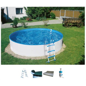 Rundpool KONIFERA Milos I Schwimmbecken Gr. Ø/B/H/L: 360 cm x Breite x Höhe 110 cm x Länge, 10000 l, weiß Rundpools 5-tlg., ØxH: 360x110 cm