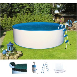 Rundpool KONIFERA Schwimmbecken Gr. Ø/B/H/L: 400 cm x Breite x Höhe 120 cm x Länge, 14000 l, weiß (weiß, blau) Rundpools ØxH: 400x120 cm