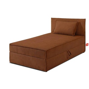 KONSIMO Boxbett mit Stauraum H2 Roti ¦ orange ¦ Maße (cm): B: 85 H: 89