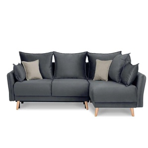 KONSIMO Ecksofa Belmos ¦ grau ¦ Maße (cm): B: 234 H: 100