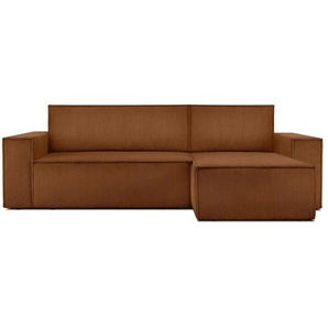 KONSIMO Ecksofa Napi ¦ orange ¦ Maße (cm): B: 262 H: 89