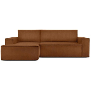 KONSIMO Ecksofa Napi - orange - Materialmix - 262 cm - 88 cm | Möbel Kraft