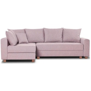 KONSIMO Ecksofa  Revo ¦ rosa/pink ¦ Maße (cm): B: 255 H: 88