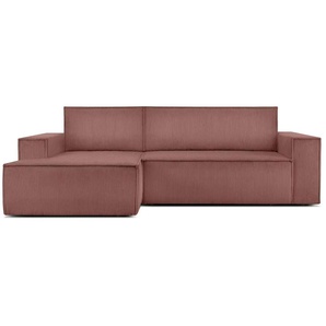 KONSIMO Ecksofa Napi ¦ rosa/pink ¦ Maße (cm): B: 262 H: 88