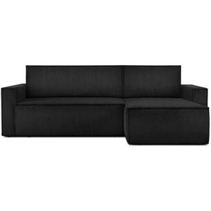 KONSIMO Ecksofa Napi ¦ schwarz ¦ Maße (cm): B: 246 H: 89