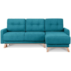 KONSIMO Ecksofa  Visna ¦ türkis/petrol ¦ Maße (cm): B: 228 H: 79