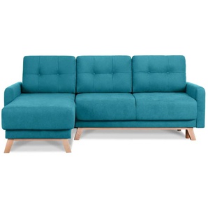 KONSIMO Ecksofa  Visna ¦ blau ¦ Maße (cm): B: 228 H: 79