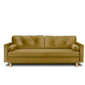 KONSIMO Einzelsofa Eriso - gelb - Materialmix - 220 cm - 80 cm | Möbel Kraft