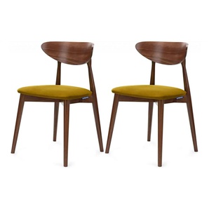 KONSIMO Esszimmerstuhl 2er-Set - gelb - Materialmix - 47 cm - 79 cm | Möbel Kraft