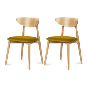 KONSIMO Esszimmerstuhl 2er-Set - gelb - Materialmix - 47 cm - 79 cm | Möbel Kraft