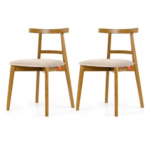 KONSIMO Holzstuhl 2er-Set   ¦ creme ¦ Maße (cm): B: 47 H: 76