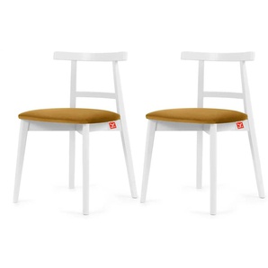 KONSIMO Holzstuhl 2er-Set - gelb - Materialmix - 47 cm - 76 cm | Möbel Kraft
