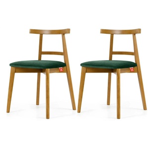 KONSIMO Holzstuhl 2er-Set ¦ grün ¦ Maße (cm): B: 47 H: 76