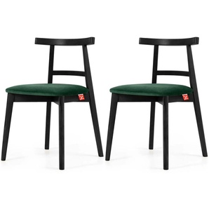 KONSIMO Holzstuhl 2er-Set ¦ grün ¦ Maße (cm): B: 47 H: 76