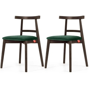 KONSIMO Holzstuhl 2er-Set ¦ grün ¦ Maße (cm): B: 47 H: 76
