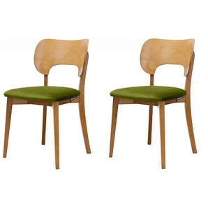 KONSIMO Holzstuhl 2er-Set ¦ grün ¦ Maße (cm): B: 47 H: 80,5