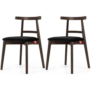 KONSIMO Holzstuhl 2er-Set ¦ schwarz ¦ Maße (cm): B: 47 H: 76