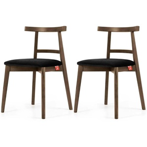 KONSIMO Holzstuhl 2er-Set   ¦ schwarz ¦ Maße (cm): B: 47 H: 76