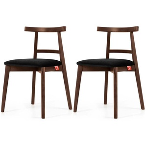 KONSIMO Holzstuhl 2er-Set ¦ schwarz ¦ Maße (cm): B: 47 H: 76