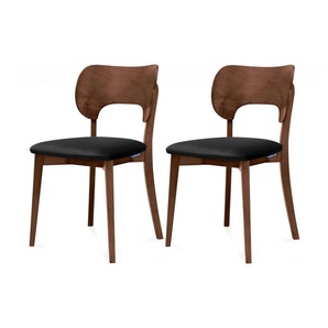 KONSIMO Holzstuhl 2er-Set ¦ schwarz ¦ Maße (cm): B: 47 H: 80,5