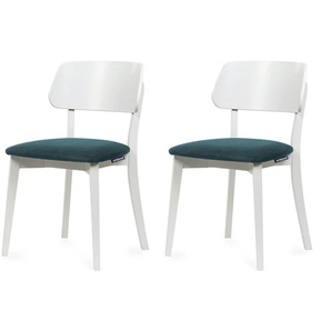 KONSIMO Holzstuhl 2er-Set | türkis/petrol | 47 cm | 80,5 cm |