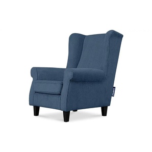 KONSIMO Ohrensessel Miles - blau - Materialmix - 82 cm - 105 cm | Möbel Kraft