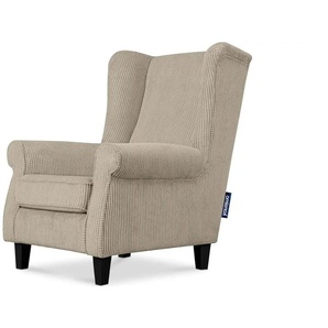 KONSIMO Ohrensessel Miles - braun - Materialmix - 82 cm - 105 cm | Möbel Kraft