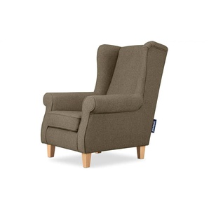 KONSIMO Ohrensessel Miles - braun - Materialmix - 82 cm - 105 cm | Möbel Kraft