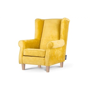 KONSIMO Ohrensessel Miles - gelb - Materialmix - 82 cm - 105 cm | Möbel Kraft
