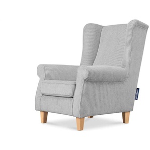 KONSIMO Ohrensessel Miles - grau - Materialmix - 82 cm - 105 cm | Möbel Kraft
