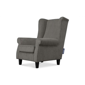 KONSIMO Ohrensessel Miles - grau - Materialmix - 82 cm - 105 cm | Möbel Kraft